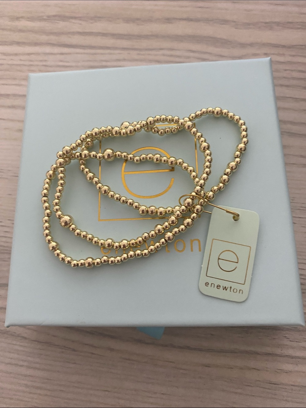 enewton Gold Beaded Stretch Bracelet Set